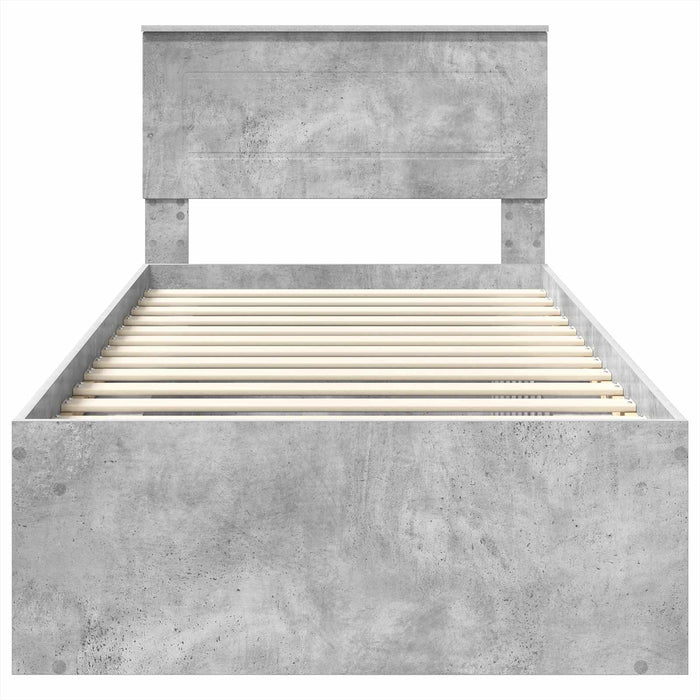Cadru de pat Gri Concret 100 x 200 cm Lemn compozit - WALTI WALTI