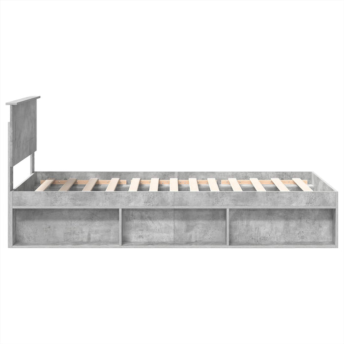 Cadru de pat Gri Concret 100 x 200 cm Lemn compozit - WALTI WALTI