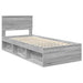 Cadru de pat cu headboard Gri Sonoma 100 x 200 cm Lemn compozit - WALTI WALTI