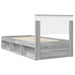 Cadru de pat cu headboard Gri Sonoma 100 x 200 cm Lemn compozit - WALTI WALTI