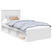 Cadru de pat cu headboard Alb 90 x 190 cm Lemn compozit - WALTI WALTI