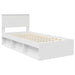 Cadru de pat cu headboard Alb 75 x 190 cm Lemn compozit - WALTI WALTI
