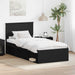 Cadru de pat cu headboard Negru 75 x 190 cm Lemn compozit - WALTI WALTI