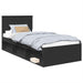 Cadru de pat cu headboard Negru 75 x 190 cm Lemn compozit - WALTI WALTI