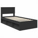 Cadru de pat cu headboard Negru 75 x 190 cm Lemn compozit - WALTI WALTI