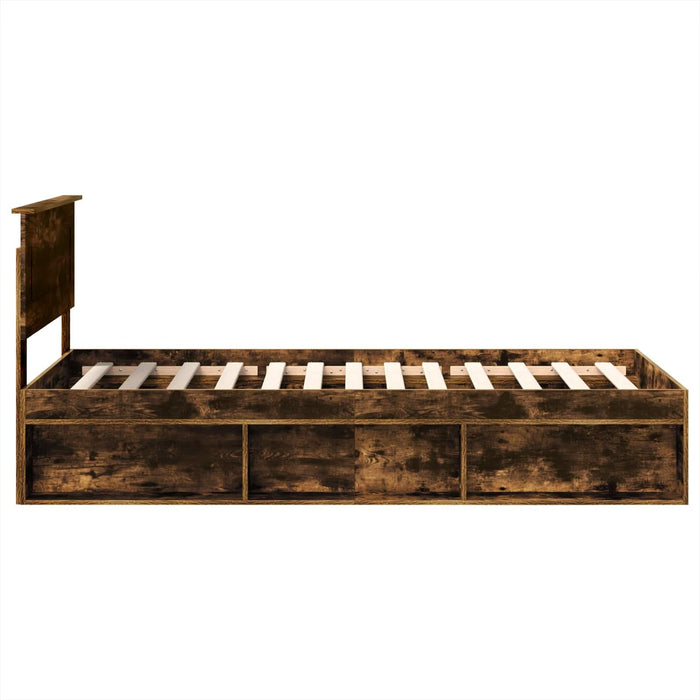 Cadru de pat Stejar fumuriu 75 x 190 cm Lemn compozit - WALTI WALTI