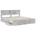 Cadru de pat Gri din beton 200 x 200 cm Lemn Ingineresc - WALTI WALTI