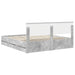 Cadru de pat Gri din beton 200 x 200 cm Lemn Ingineresc - WALTI WALTI