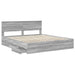 Cadru de pat cu sertar Gri Sonoma 200 x 200 cm Lemn Ingineresc - WALTI WALTI