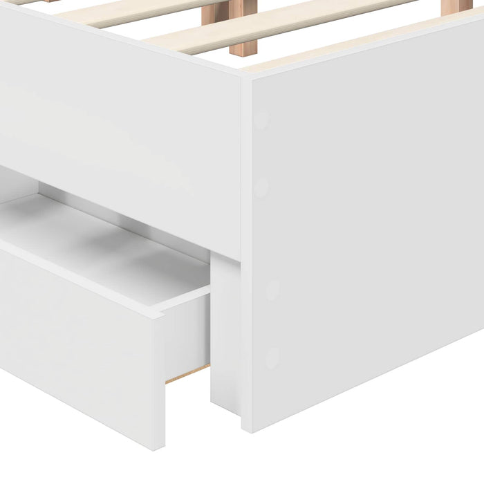 Cadru de pat cu sertar Alb 180 x 200 cm Lemn Ingineresc - WALTI WALTI