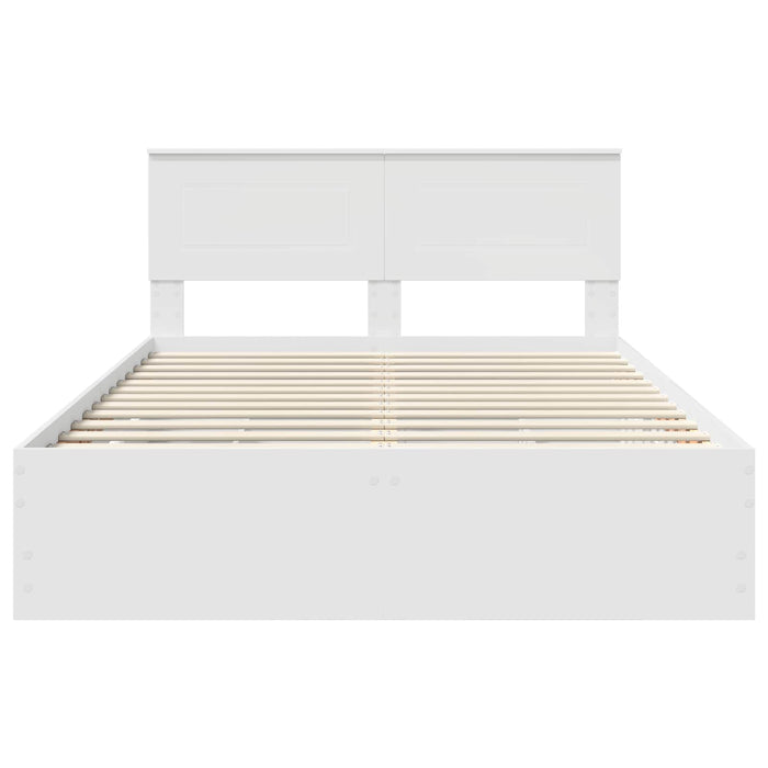 Cadru de pat cu sertar Alb 160 x 200 cm Lemn Ingineresc - WALTI WALTI