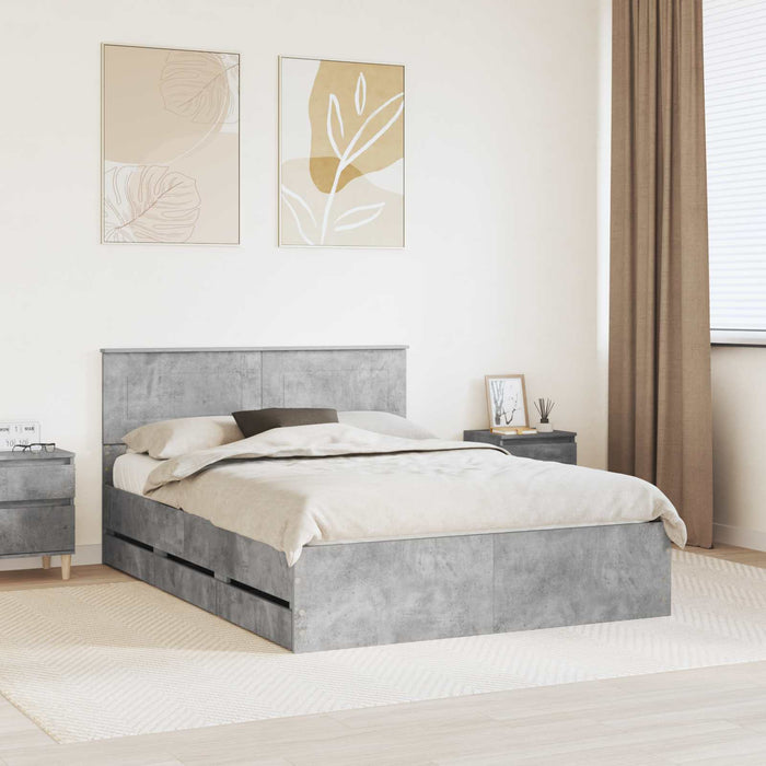 Cadru de pat Gri din beton 160 x 200 cm Lemn Ingineresc - WALTI WALTI