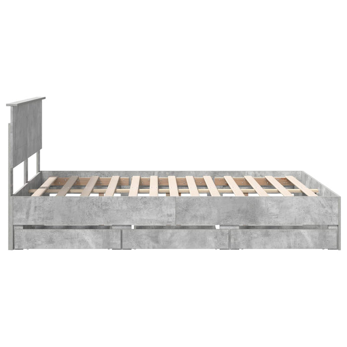 Cadru de pat Gri din beton 160 x 200 cm Lemn Ingineresc - WALTI WALTI
