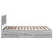 Cadru de pat cu sertar Gri Sonoma 160 x 200 cm Lemn Ingineresc - WALTI WALTI