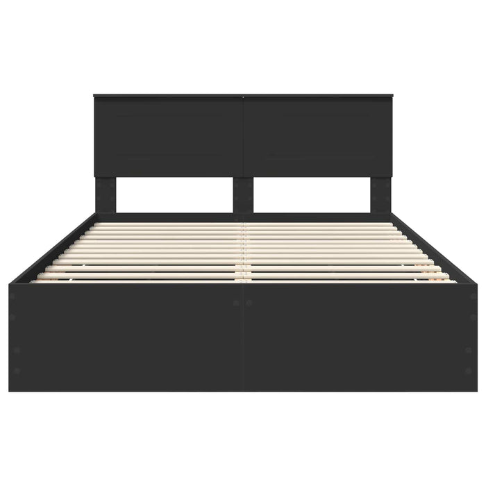 Cadru de pat cu sertar Negru 150 x 200 cm Lemn Ingineresc - WALTI WALTI