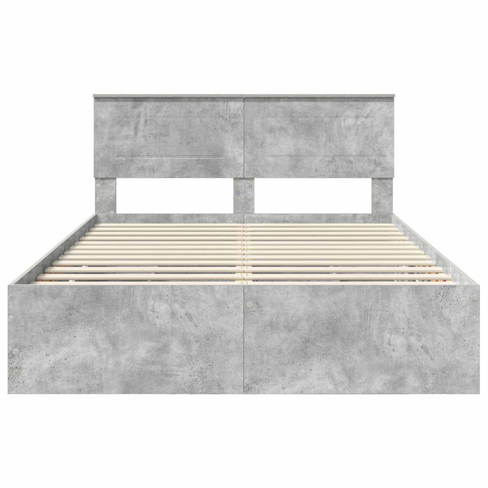 Cadru de pat Gri din beton 150 x 200 cm Lemn Ingineresc - WALTI WALTI