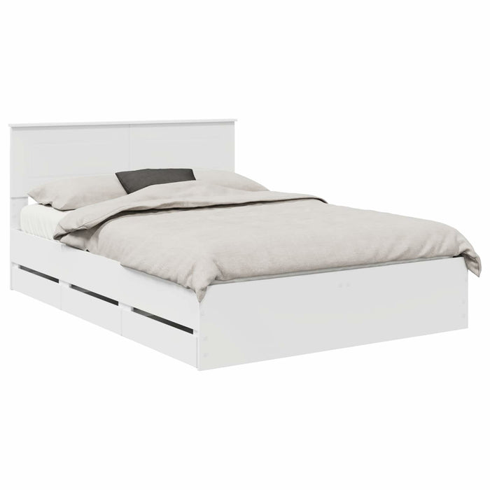 Cadru de pat cu sertar Alb 140 x 190 cm Lemn Ingineresc - WALTI WALTI