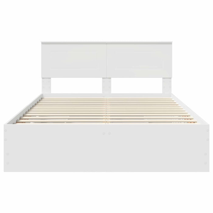 Cadru de pat cu sertar Alb 140 x 190 cm Lemn Ingineresc - WALTI WALTI