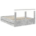 Cadru de pat Gri din beton 140 x 200 cm Lemn Ingineresc - WALTI WALTI