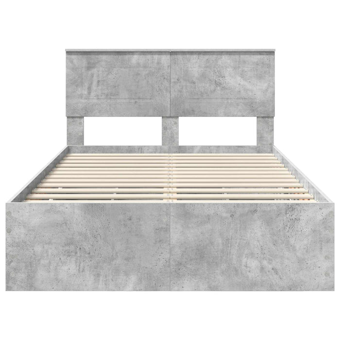 Cadru de pat Gri din beton 135 x 190 cm Lemn Ingineresc - WALTI WALTI