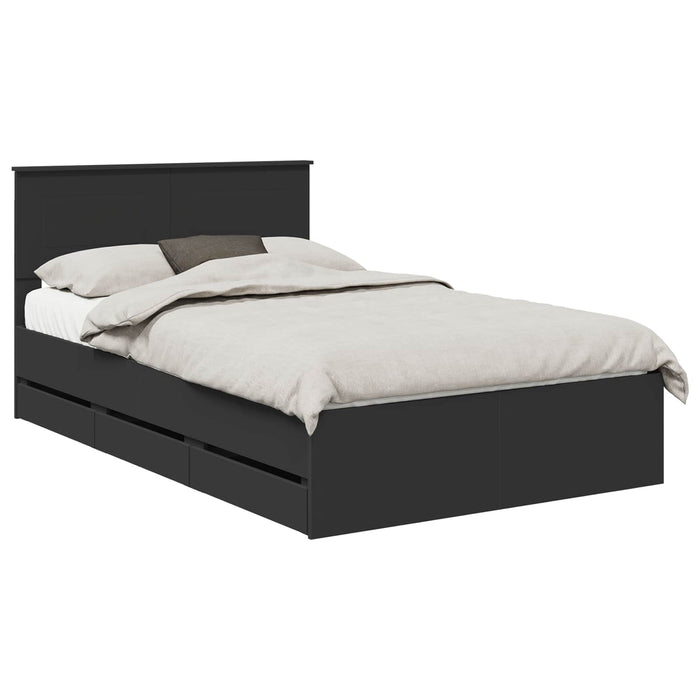Cadru de pat cu sertar Negru 120 x 190 cm Lemn Ingineresc - WALTI WALTI