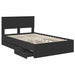 Cadru de pat cu sertar Negru 120 x 190 cm Lemn Ingineresc - WALTI WALTI