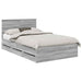 Cadru de pat cu sertar Gri Sonoma 120 x 190 cm Lemn Ingineresc - WALTI WALTI