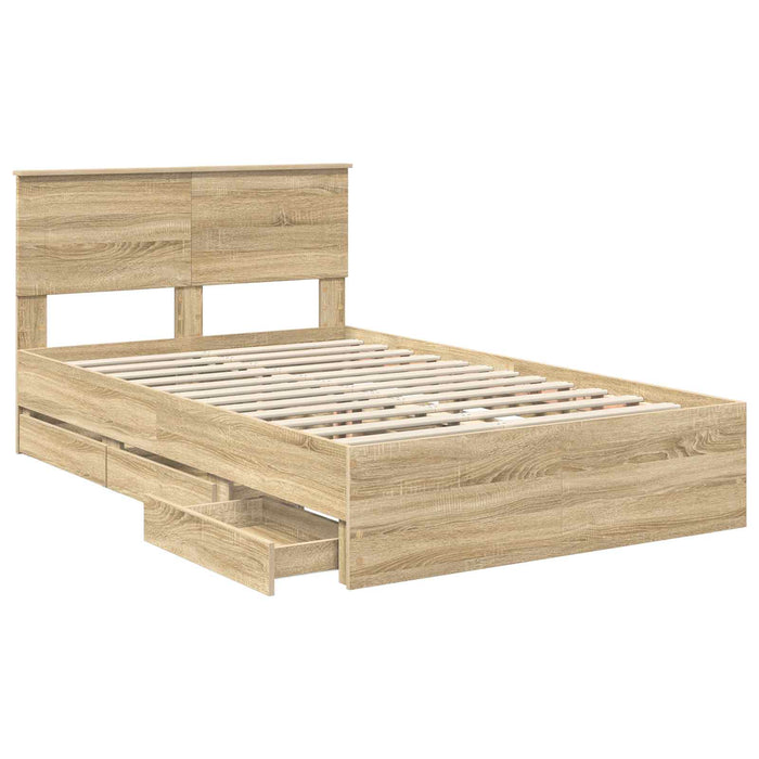 Cadru de pat Stejar Sonoma 120 x 200 cm Lemn Ingineresc - WALTI WALTI