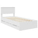 Cadru de pat cu sertar Alb 90 x 190 cm Lemn Ingineresc - WALTI WALTI
