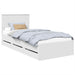 Cadru de pat cu sertar Alb 90 x 200 cm Lemn Ingineresc - WALTI WALTI