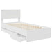 Cadru de pat cu sertar Alb 90 x 200 cm Lemn Ingineresc - WALTI WALTI