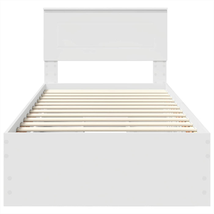 Cadru de pat cu sertar Alb 90 x 200 cm Lemn Ingineresc - WALTI WALTI