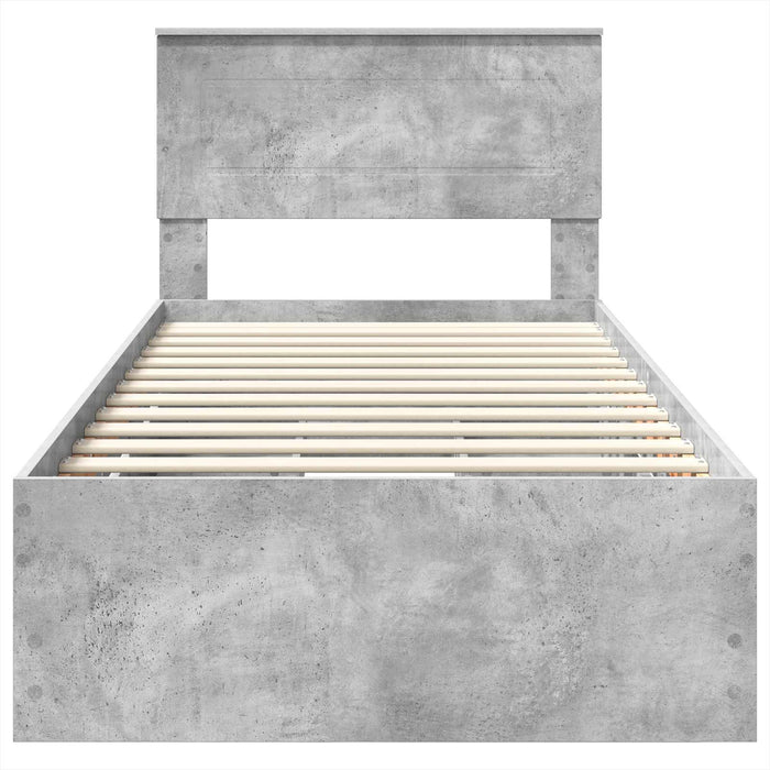 Cadru de pat Gri din beton 90 x 200 cm Lemn Ingineresc - WALTI WALTI