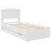 Cadru de pat cu sertar Alb 75 x 190 cm Lemn Ingineresc - WALTI WALTI