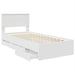Cadru de pat cu sertar Alb 75 x 190 cm Lemn Ingineresc - WALTI WALTI
