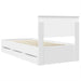 Cadru de pat cu sertar Alb 75 x 190 cm Lemn Ingineresc - WALTI WALTI