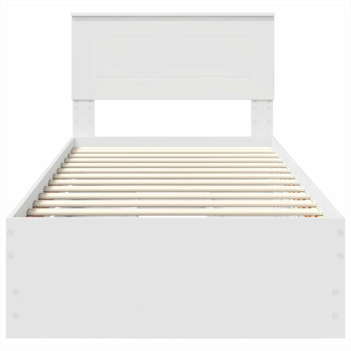 Cadru de pat cu sertar Alb 75 x 190 cm Lemn Ingineresc - WALTI WALTI