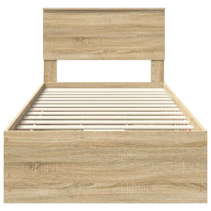 Cadru de pat Stejar Sonoma 75 x 190 cm Lemn Ingineresc - WALTI WALTI