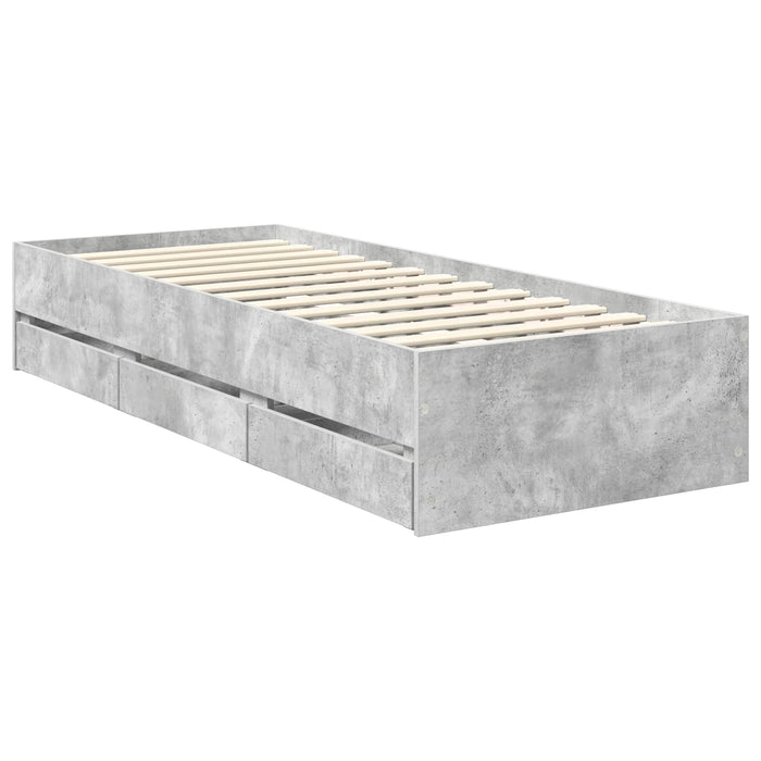 Cadru de pat Gri din beton 75 x 190 cm Lemn Ingineresc - WALTI WALTI