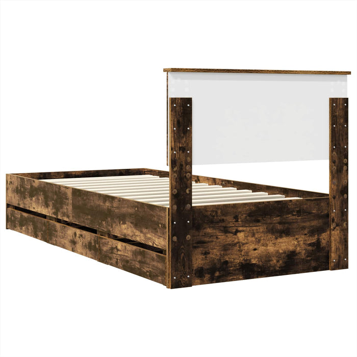 Cadru de pat Stejar fumuriu 75 x 190 cm Lemn Ingineresc - WALTI WALTI