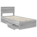 Cadru de pat cu sertar Gri Sonoma 75 x 190 cm Lemn Ingineresc - WALTI WALTI