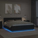 Cadru de pat cu headboard Negru 200 x 200 cm Lemn compozit - WALTI WALTI