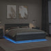 Cadru de pat cu headboard Gri Sonoma 200 x 200 cm Lemn compozit - WALTI WALTI
