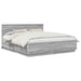 Cadru de pat cu headboard Gri Sonoma 180 x 200 cm Lemn compozit - WALTI WALTI