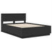 Cadru de pat cu headboard Negru 150 x 200 cm Lemn compozit - WALTI WALTI