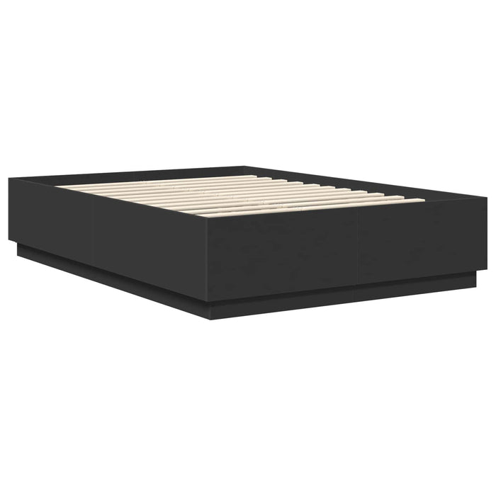 Cadru de pat cu headboard Negru 150 x 200 cm Lemn compozit - WALTI WALTI