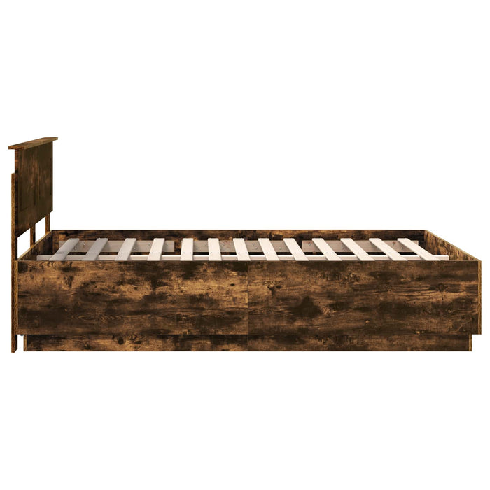 Cadru de pat Stejar fumuriu 150 x 200 cm Lemn compozit - WALTI WALTI