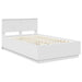 Cadru de pat cu headboard Alb 135 x 190 cm Lemn compozit - WALTI WALTI