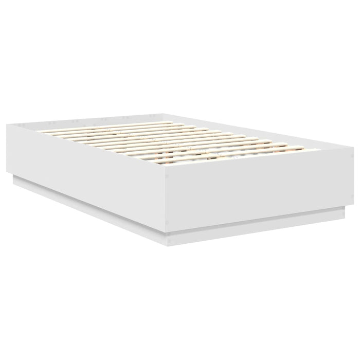 Cadru de pat cu headboard Alb 135 x 190 cm Lemn compozit - WALTI WALTI