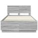 Cadru de pat cu headboard Gri Sonoma 135 x 190 cm Lemn compozit - WALTI WALTI